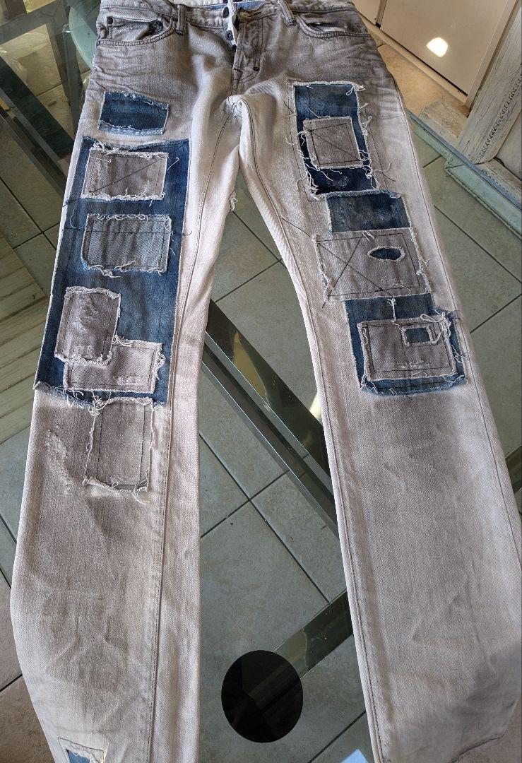 ■新品　PPRS パッチワークデザイン スリムフィットジーンズ