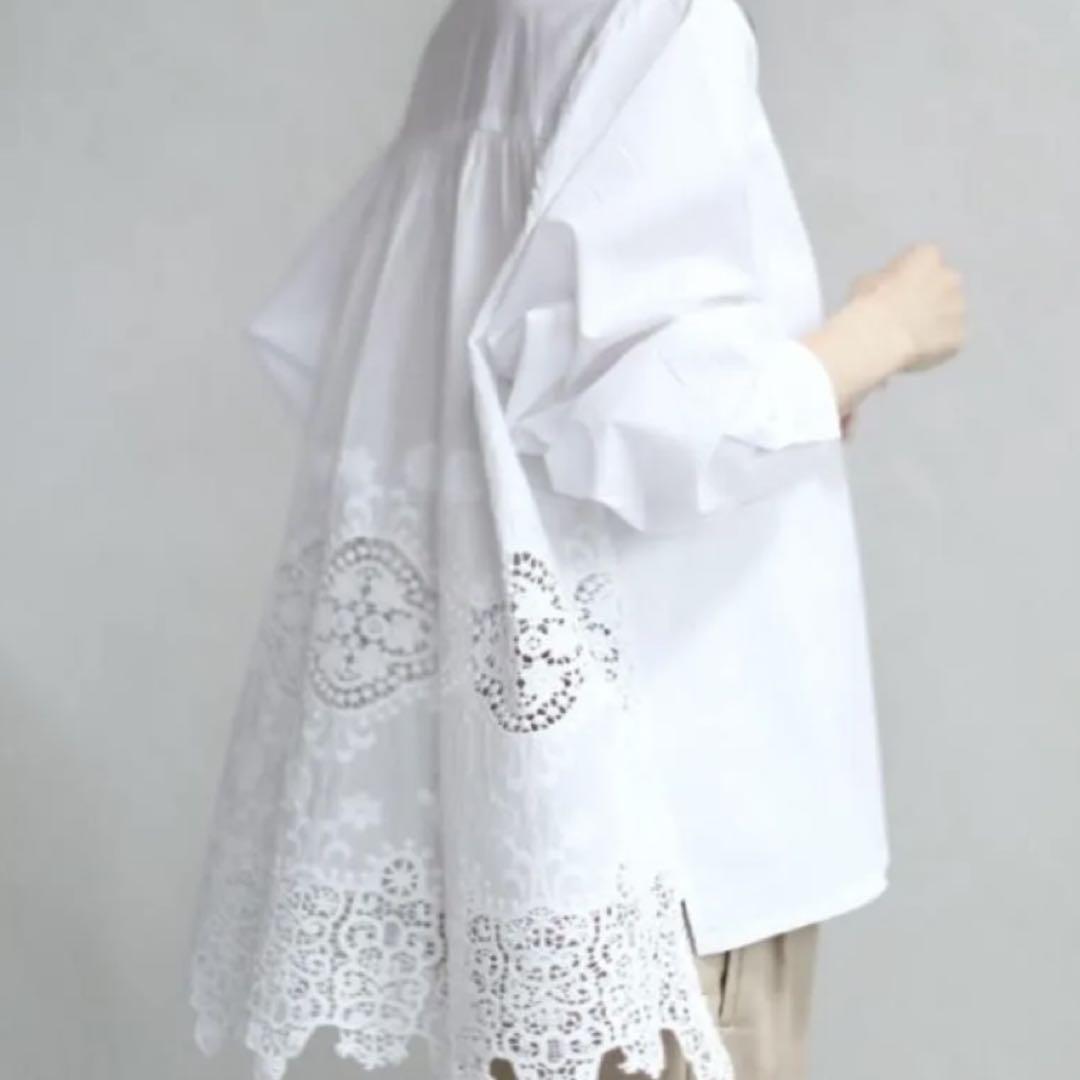 cawaii FRENCH PAVE 後ろレースシャツ 長袖シャツ