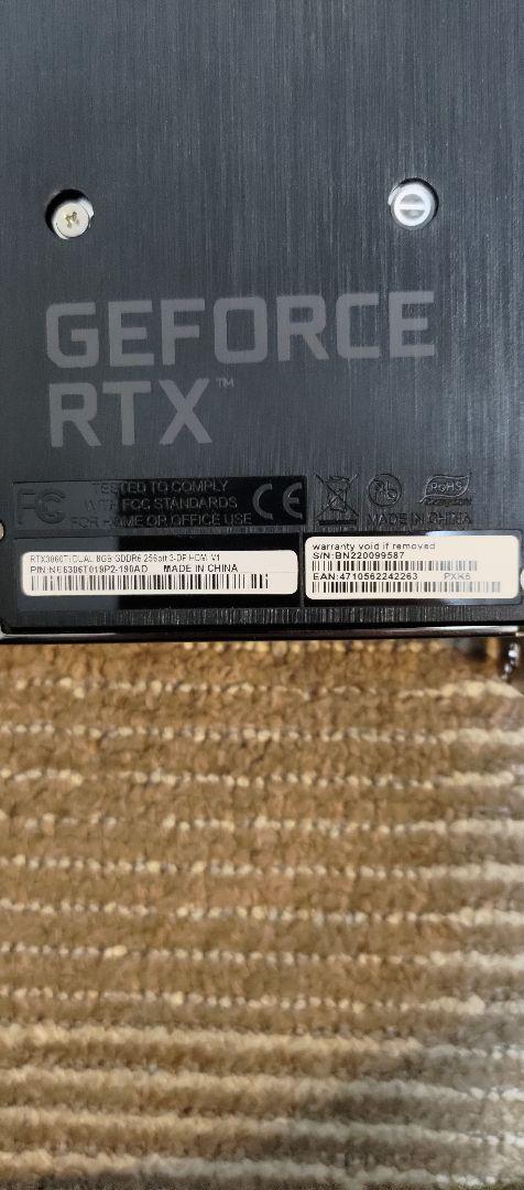 PALIT RTX3060TI デュアルファン グラフィックボード