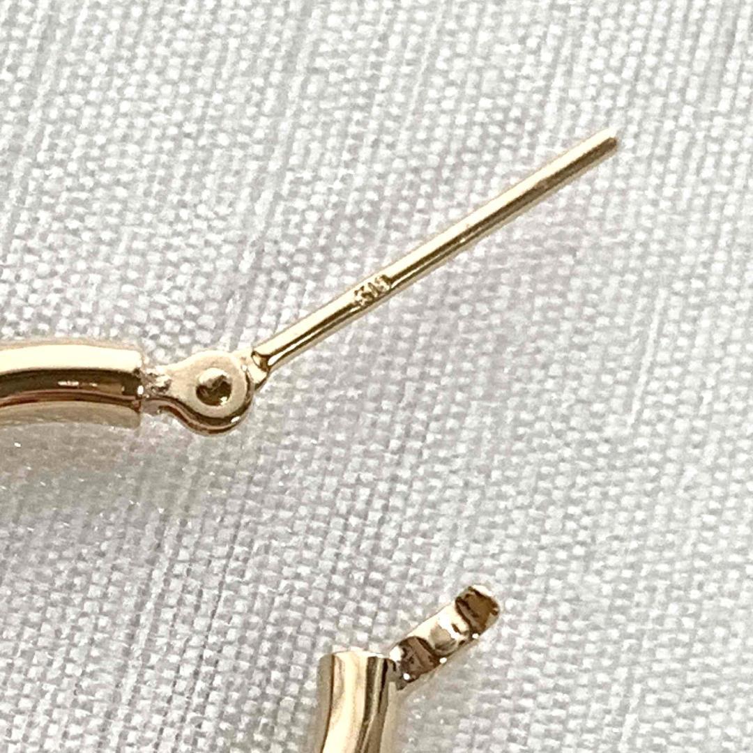 地金＊18金【2×15mm 定番フープピアス 】Yゴールド K18刻印入 新品！