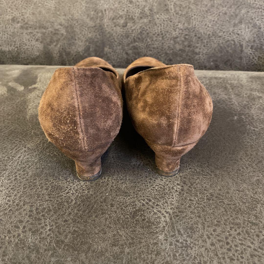 正規店買付【BOTTEGA VENETA】ブラウン フラットシューズ Bottega Veneta ブラウン スエード フラットシューズ