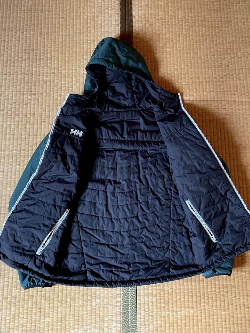 Helly Hansen フード付きジャケット ダークグリーン　リバーシブル古着 Helly Hansen フード付きジャケット ダークグリーン