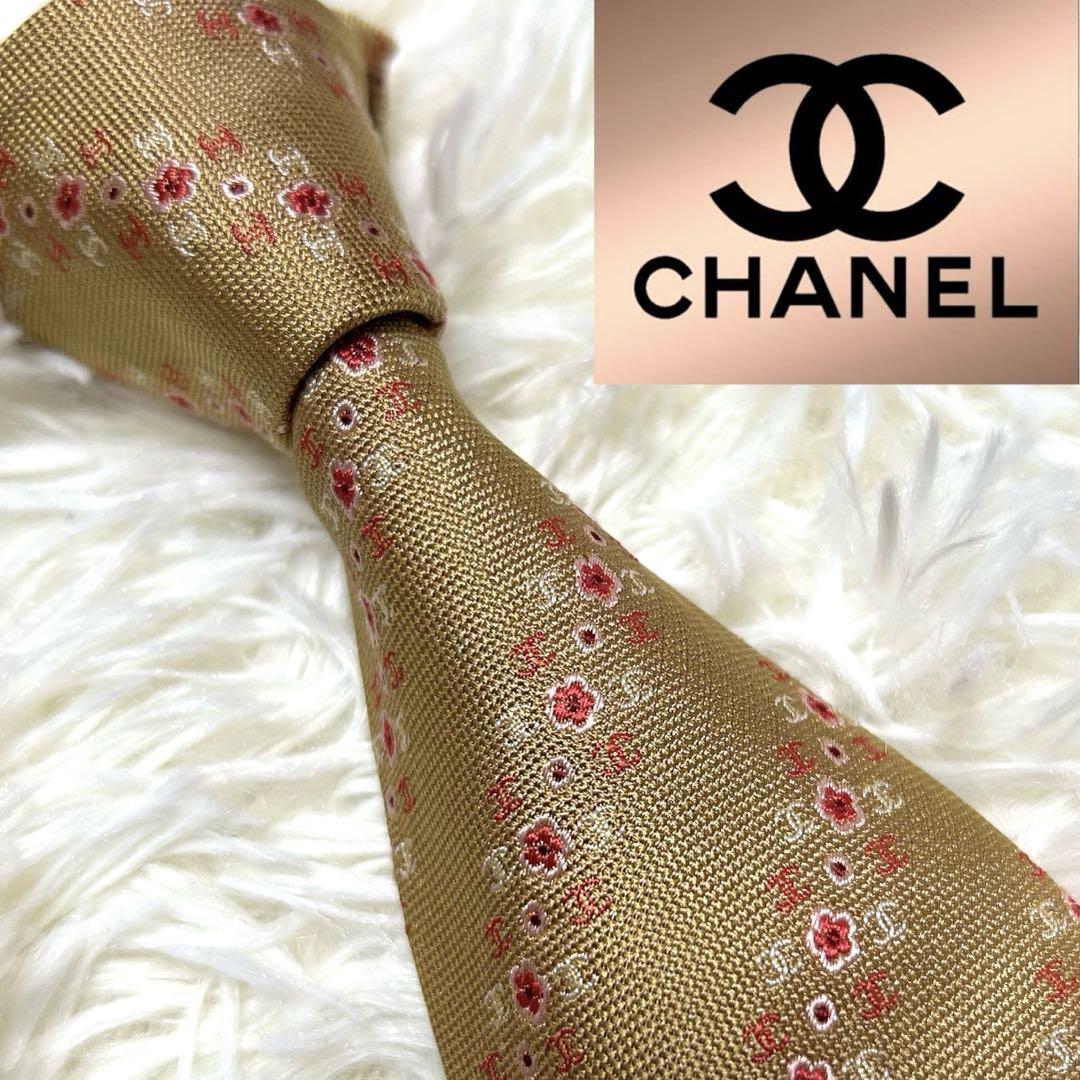 世界最高峰 美品 CHANEL カメリア CC ネクタイ