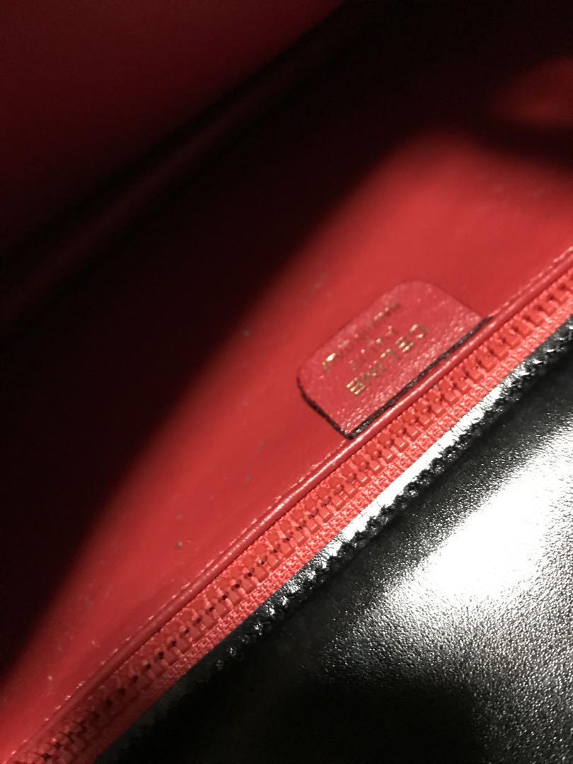 CELINE オールド セリーヌ レザー ショルダー バッグ 黒 CELINE オールド セリーヌ レザー ショルダー バッグ 黒