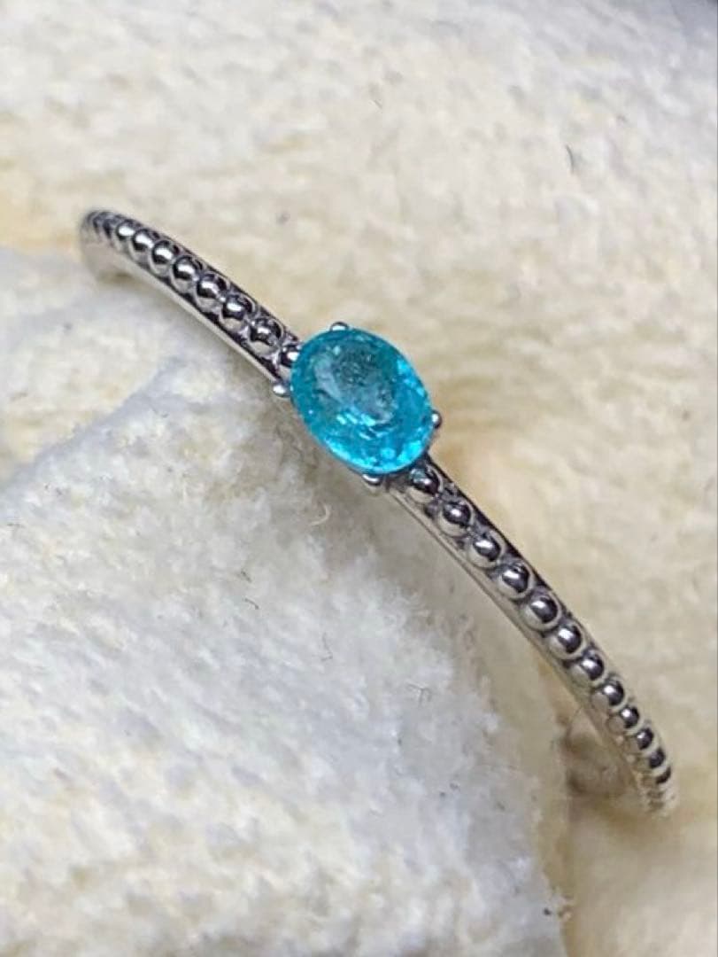 パライバトルマリン　0.10ct ブラジル産　グリニッシュブルー