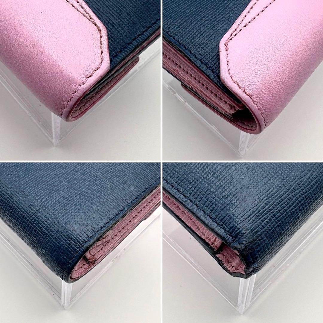 FENDI フェンディ 三つ折り 美品 財布 2joul バイカラー コンパクト