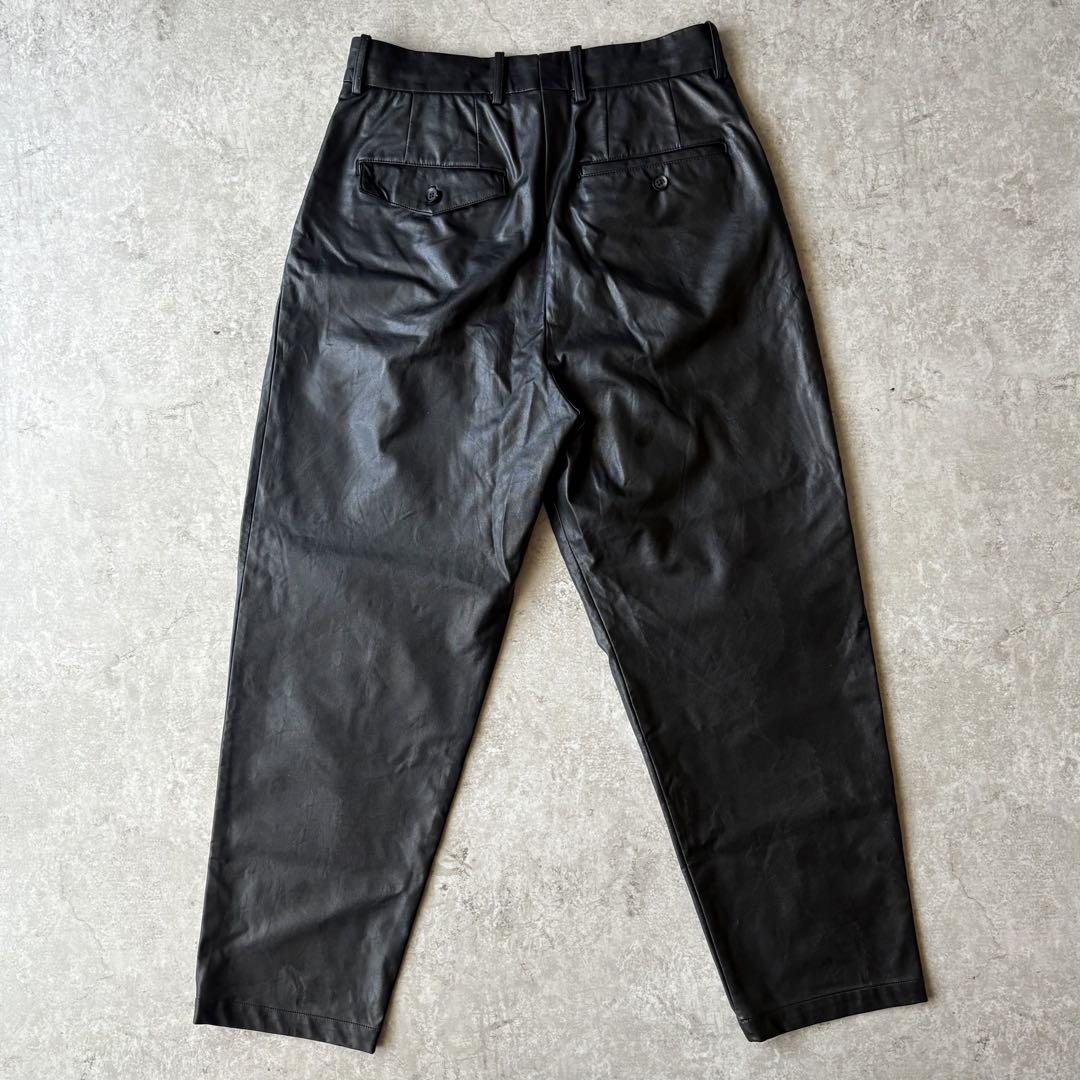 【極美品】stein シュタイン 2タック テーパード レザー トラウザーズ