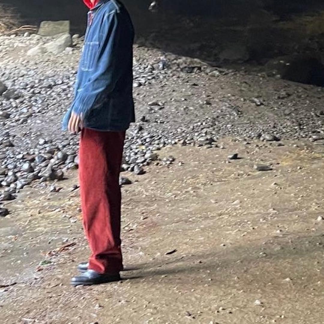 80s コーデュロイパンツ　ユーロ　赤