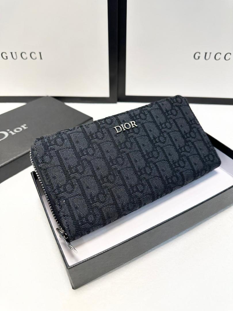 Dior 長財布 ネイビー キャンバス