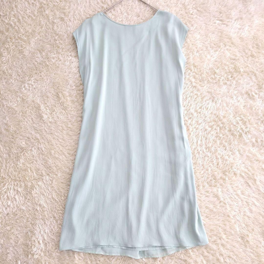 ARMANI COLLEZIONIシルク混　フレンチスリーブタックワンピース