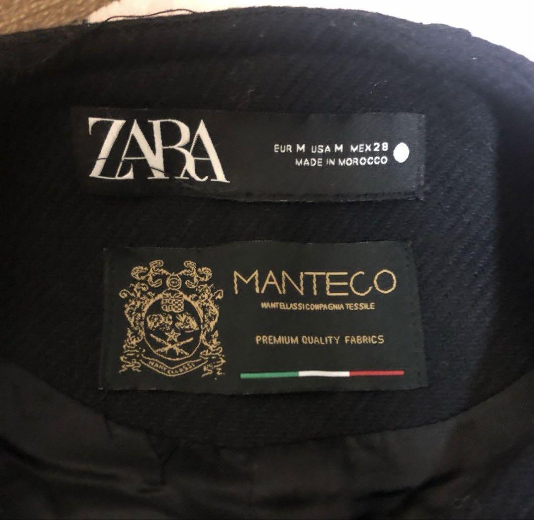ZARA Manteco製 黒ケープコート M 訳あり季節はずれの特別価格