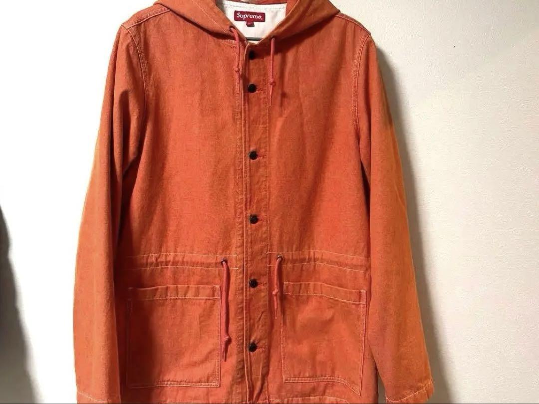 Supreme シュプリーム　デニム　パーカー　オレンジ