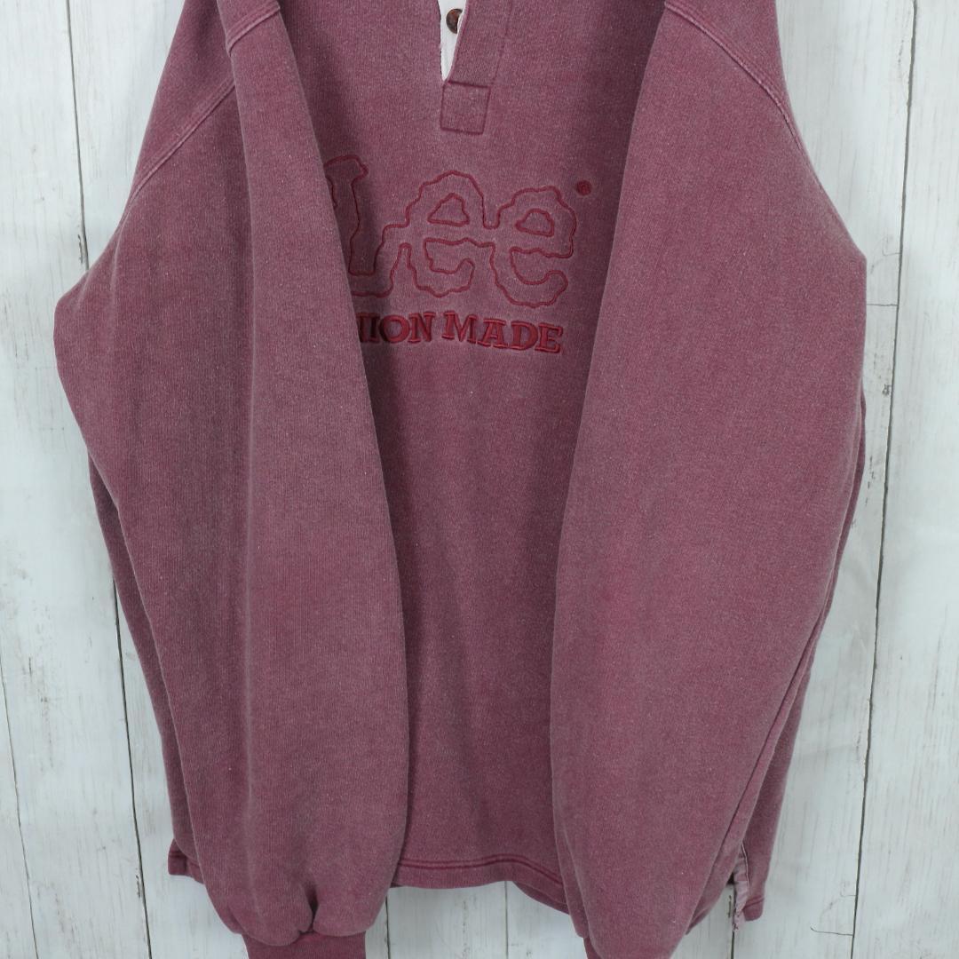 【超希少】リー スウェット 90s イタリア製 L 刺繍ロゴ ポロシャツ 一点物