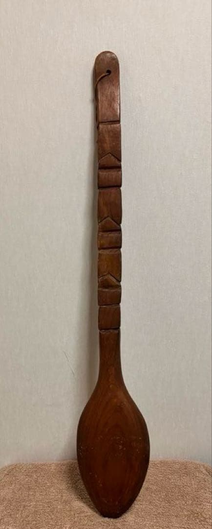 巨大スプーン＆フォーク 木製 置物 オブジェ アンティーク アジアン