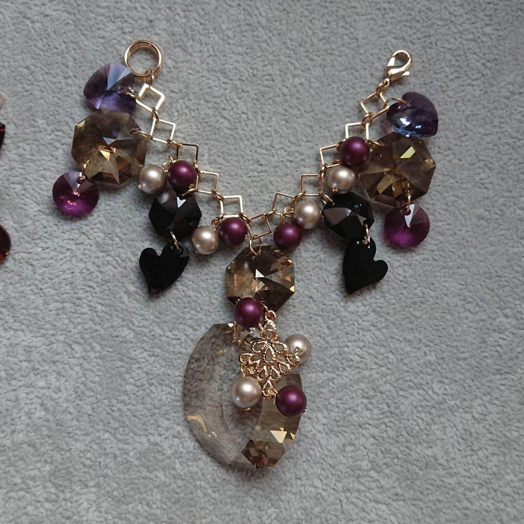 再販不可4点セット♡ハンドメイド＊スワロフスキーバッグチャーム