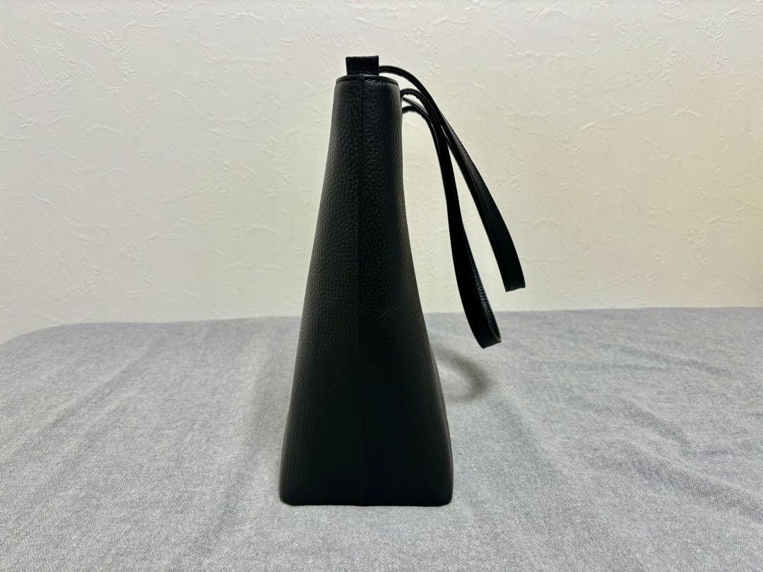 HushTug ハッシュタグ レザートート ブラック トートバッグ
