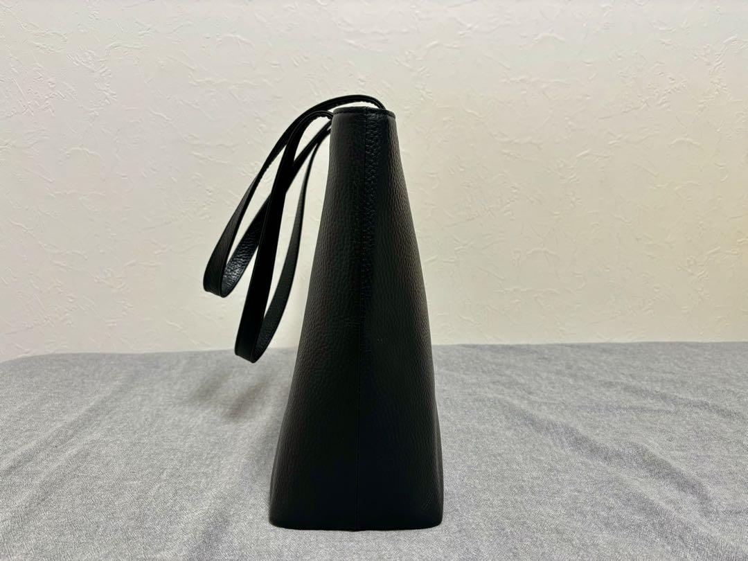 HushTug ハッシュタグ レザートート ブラック トートバッグ