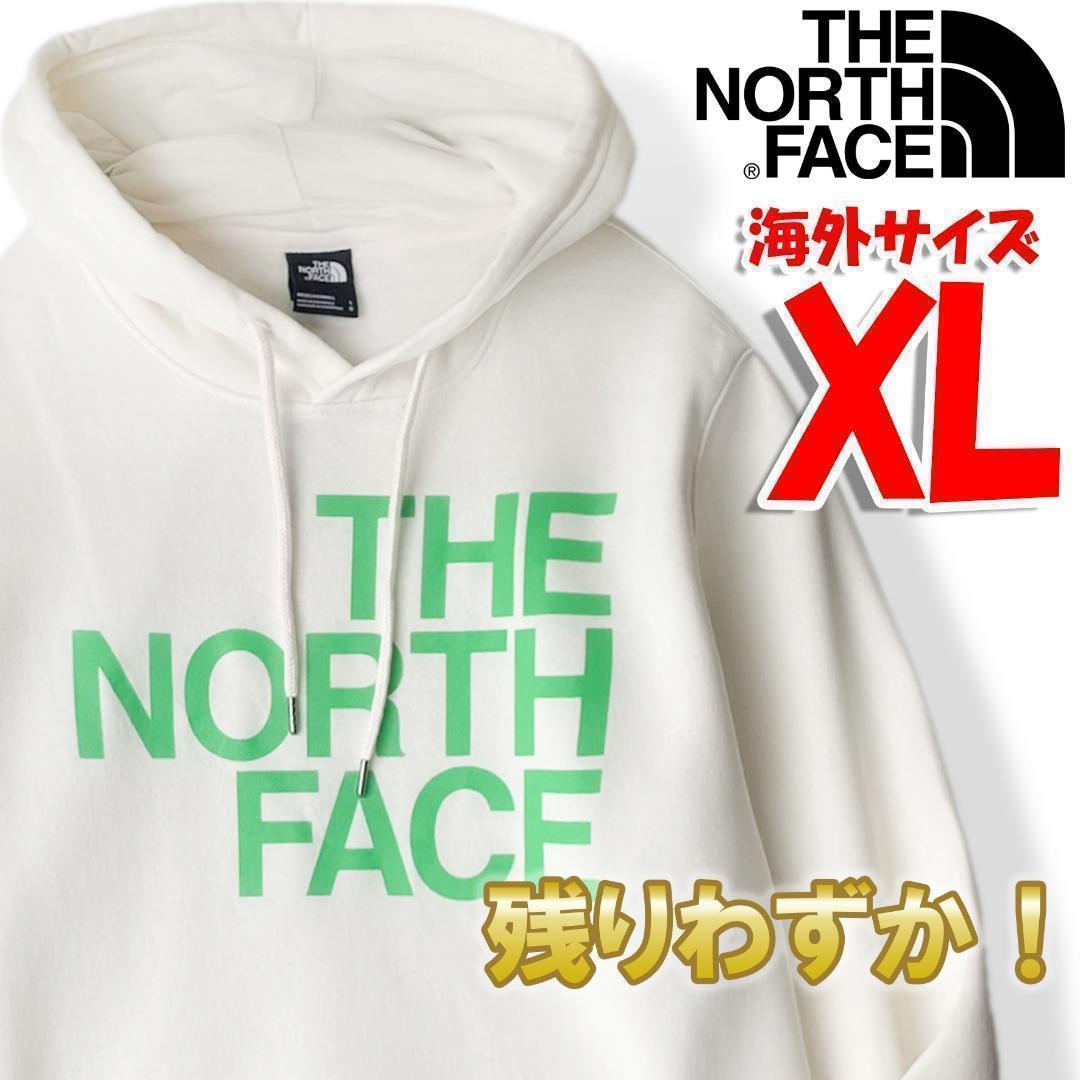 ノースフェイス パーカー メンズ 白 ビッグロゴ 海外XL 日本XXL相当 gw
