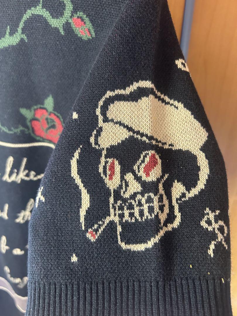 無料発送 GANGSTERVILLE G.S.V. スカル刺繍セーター トップス