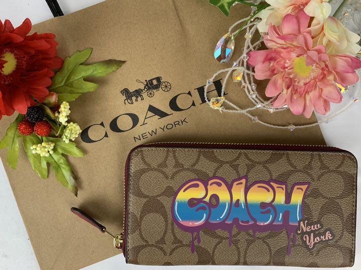 メルカリ - COACH コーチ 長財布 ベージュ シグネチャー ペイント ...