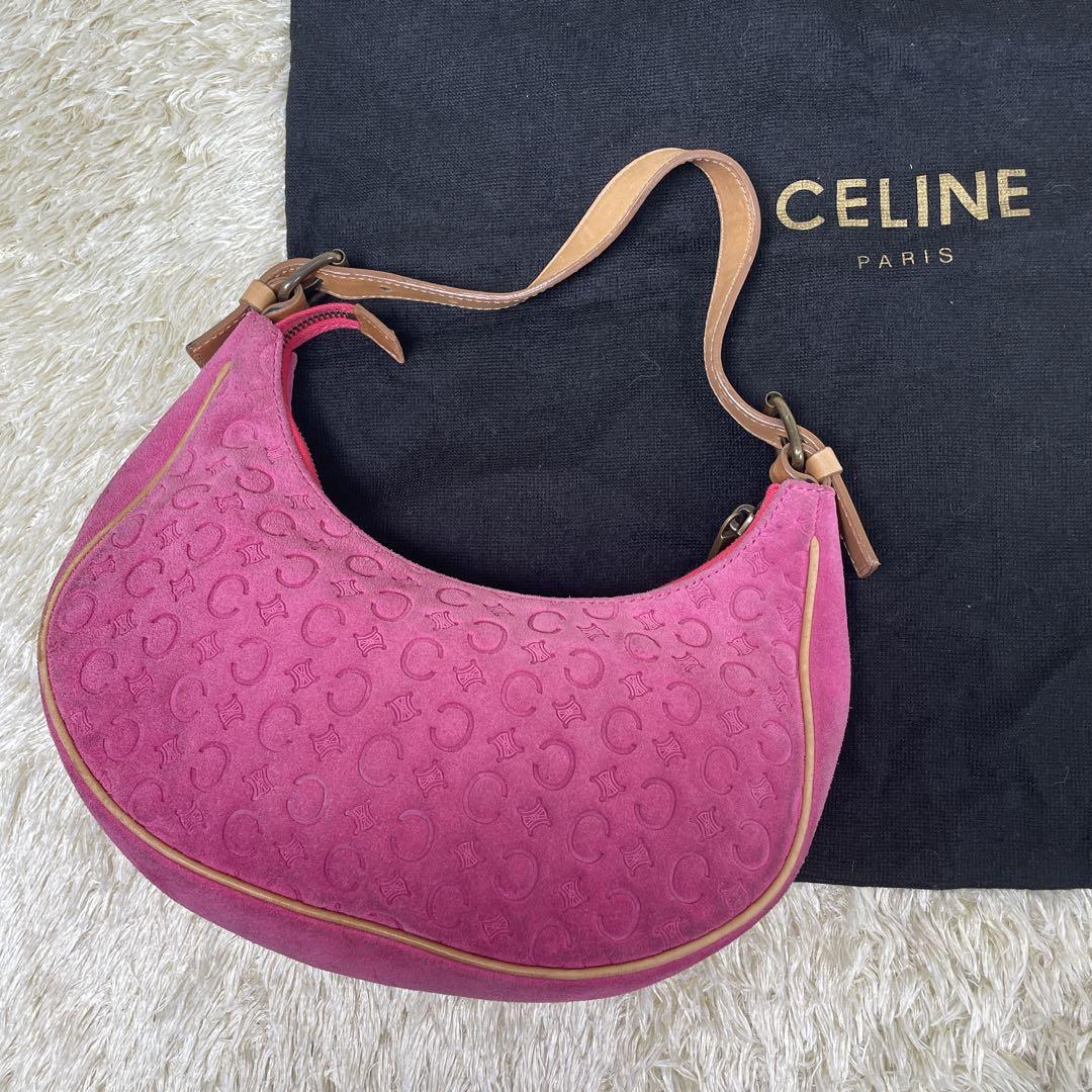 セリーヌ CELINE Cマカダム ハンドバッグ ハーフムーン クロワッサン