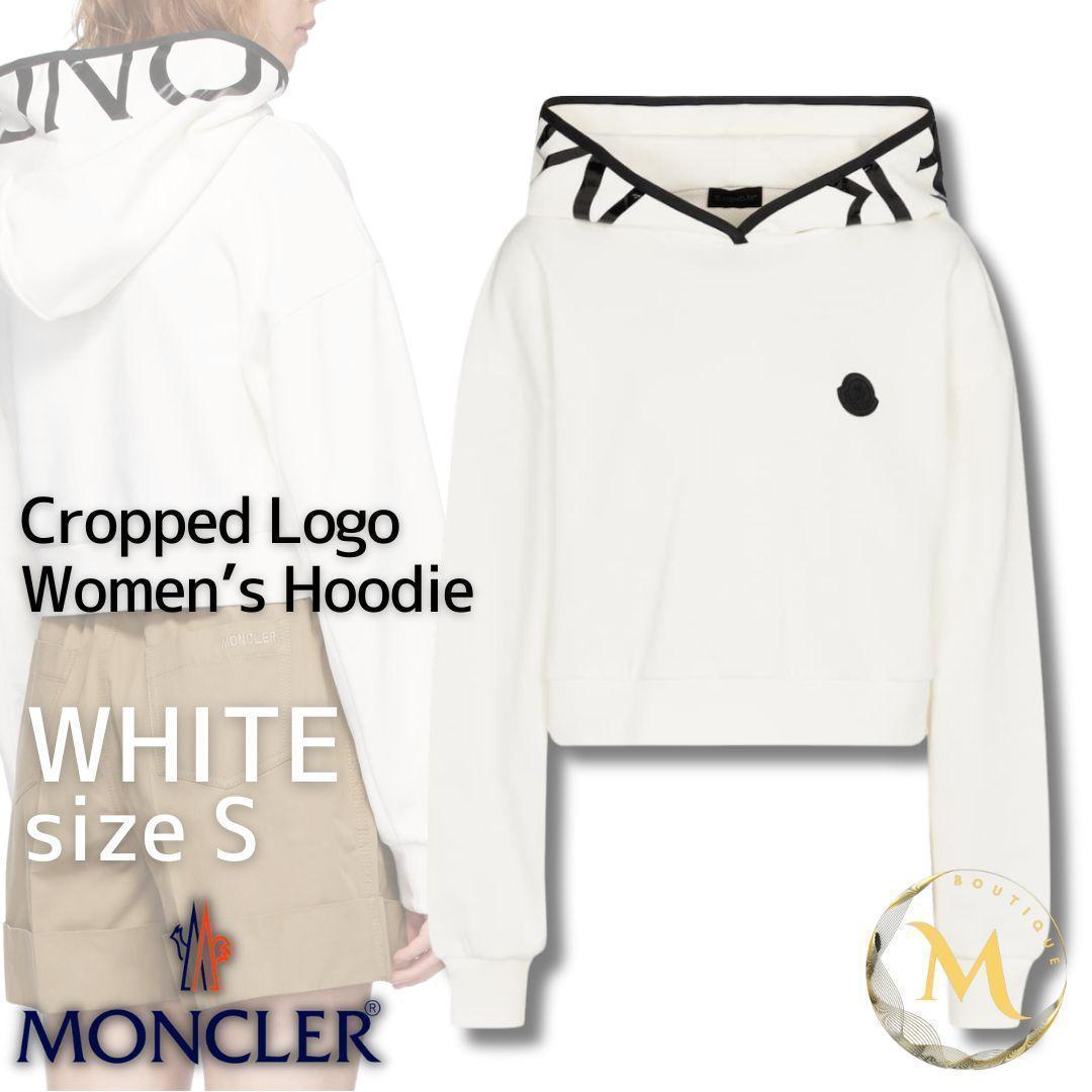 ☆未使用・本物保証☆MONCLER クロップド パーカー S ホワイト色 女性用