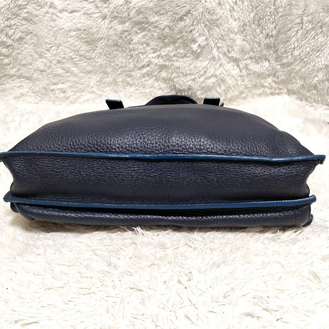 フルラ　ジョーヴェ　トートバッグ　2WAY 　ネイビー　レザー　A4収納可