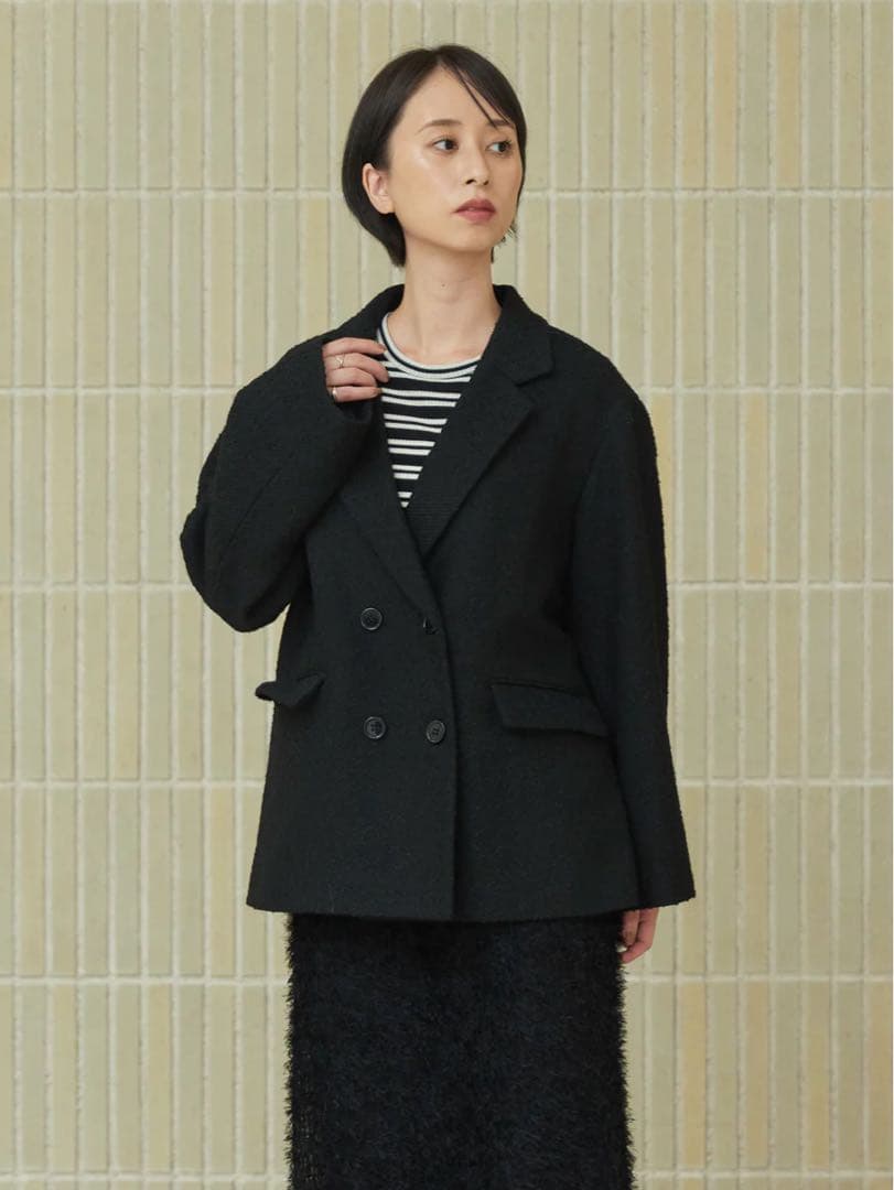 【美品】STRATA ネップツイードジャケット&スカート セットアップ ブラック 【美品】STRATA ネップツイードジャケット&スカート セットアップ ブラック