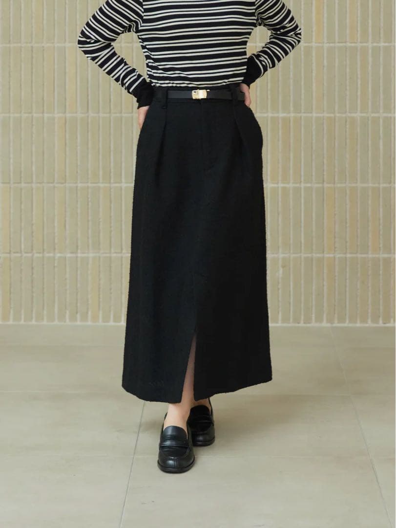 【美品】STRATA ネップツイードジャケット&スカート セットアップ ブラック 【美品】STRATA ネップツイードジャケット&スカート セットアップ ブラック