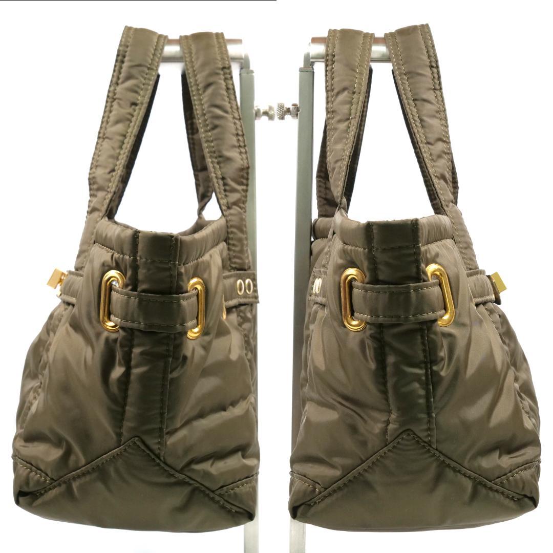 美品✨シータパランティカ ハンドバッグ ミニトートバッグ カーキ ナイロン