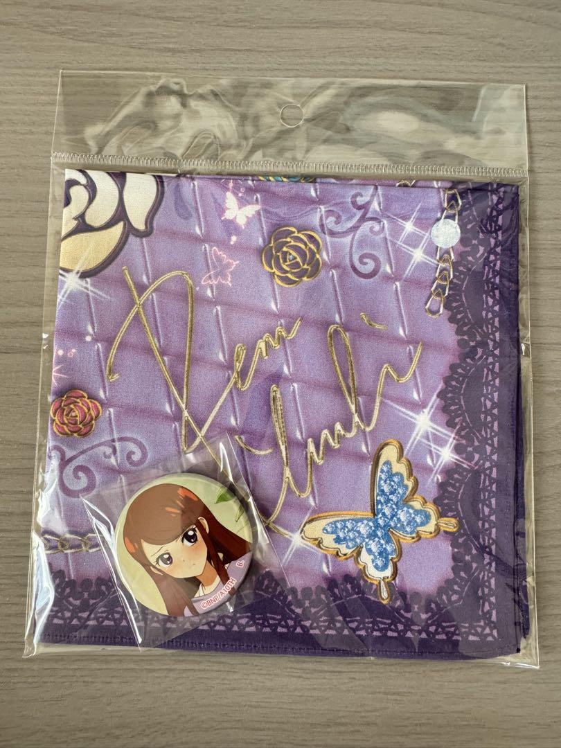 限定 メモリアルハンカチセット　缶バッジ　紫吹蘭 復刻版 アイカツ メモリアルハンカチセット 缶バッジ 紫吹蘭