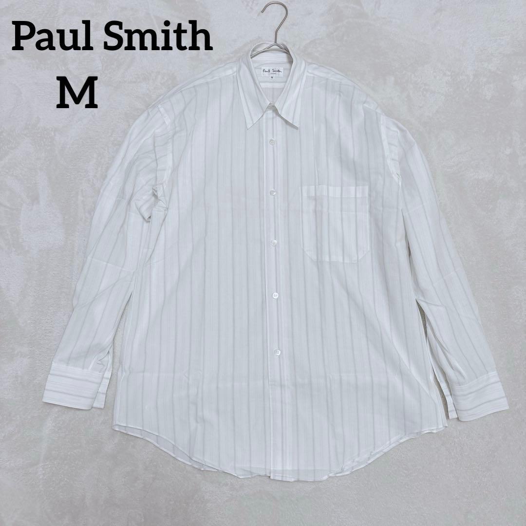 Paul Smith ホワイトストライプ 長袖シャツ M ワイシャツ　メンズ Paul Smith】ホワイト ストライプ シャツ M - メルカリ