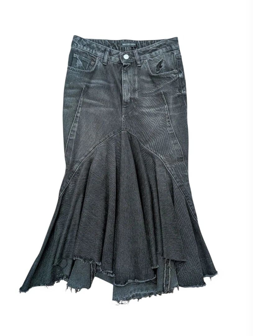 BALENCIAGA マーメイドフ デニムスカート ダークグレー 36サイズS BALENCIAGA