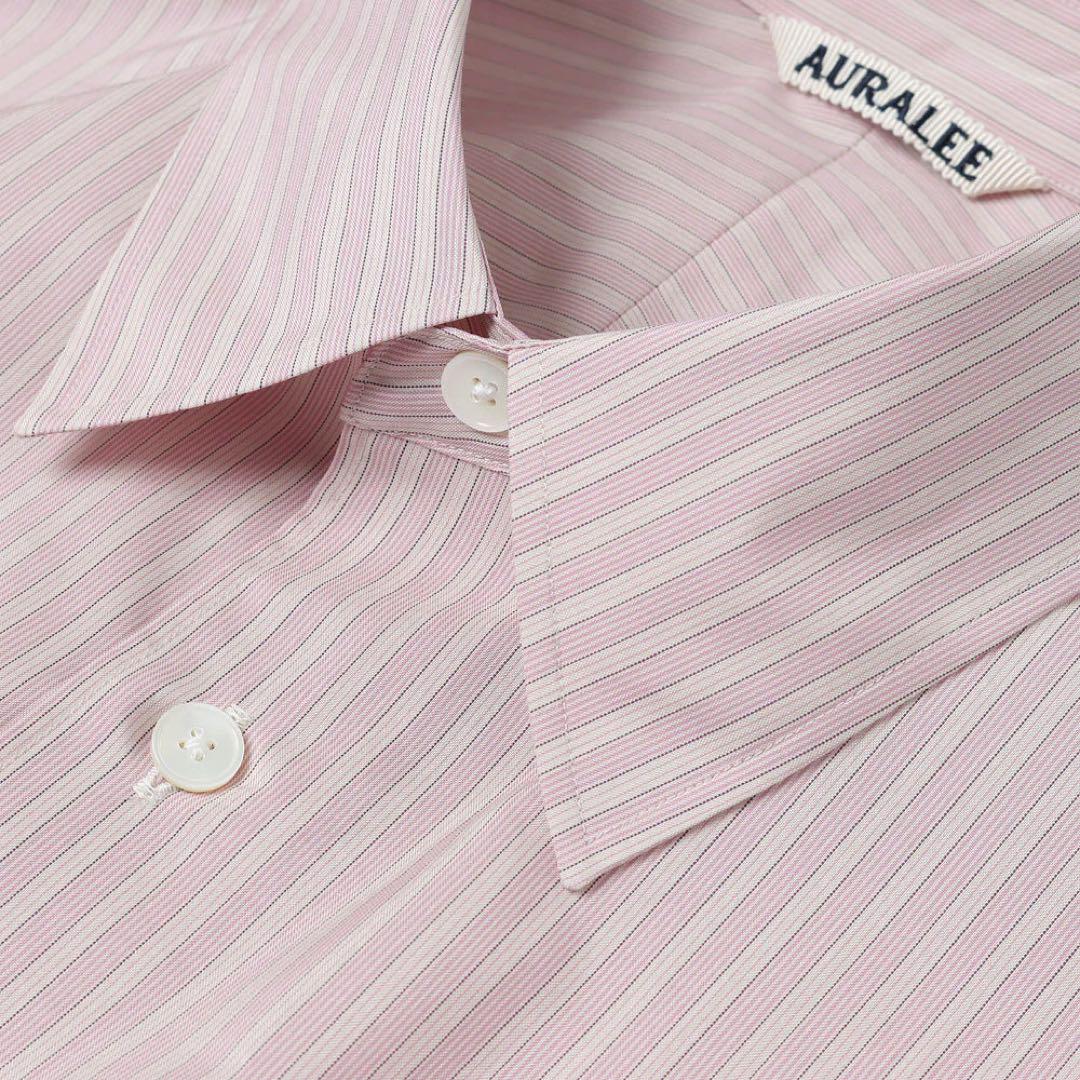 AURALEE FINX POLYESTER STRIPE SHIRT サイズ4