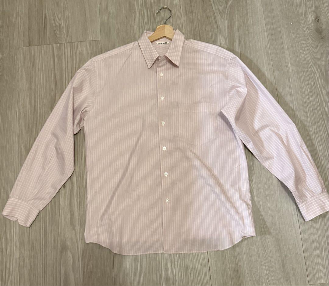 AURALEE FINX POLYESTER STRIPE SHIRT サイズ4