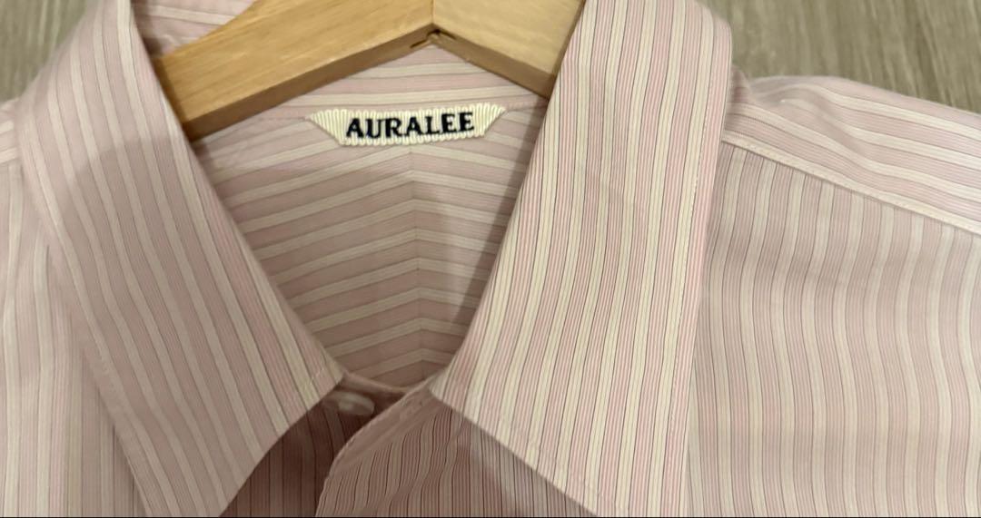 AURALEE FINX POLYESTER STRIPE SHIRT サイズ4