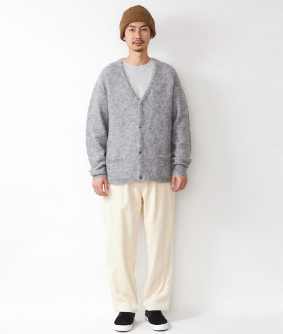 ラディアル　モヘア　グレー カーディガン ボタン付き