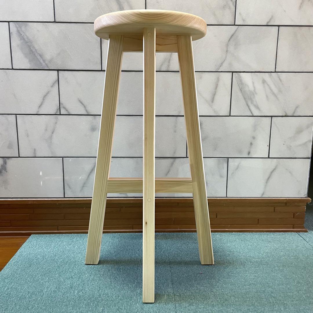 [訳アリ] ひのき　カウンターチェアー　ハイスツール