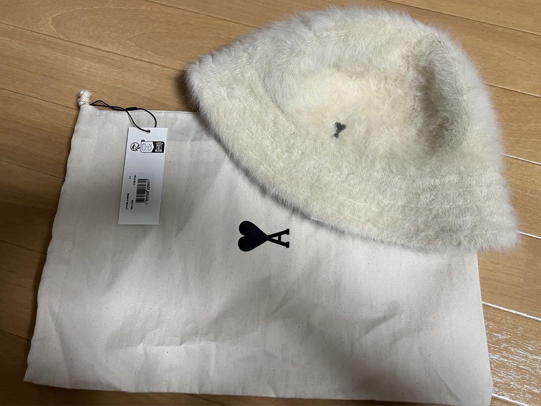 ami paris スタッズ バケットハット ホワイト