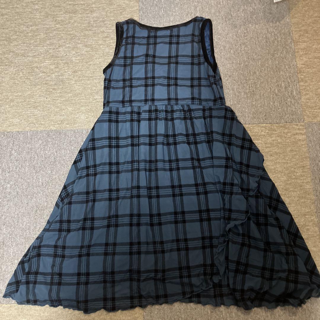 チェック柄ノースリーブワンピース M - メルカリ