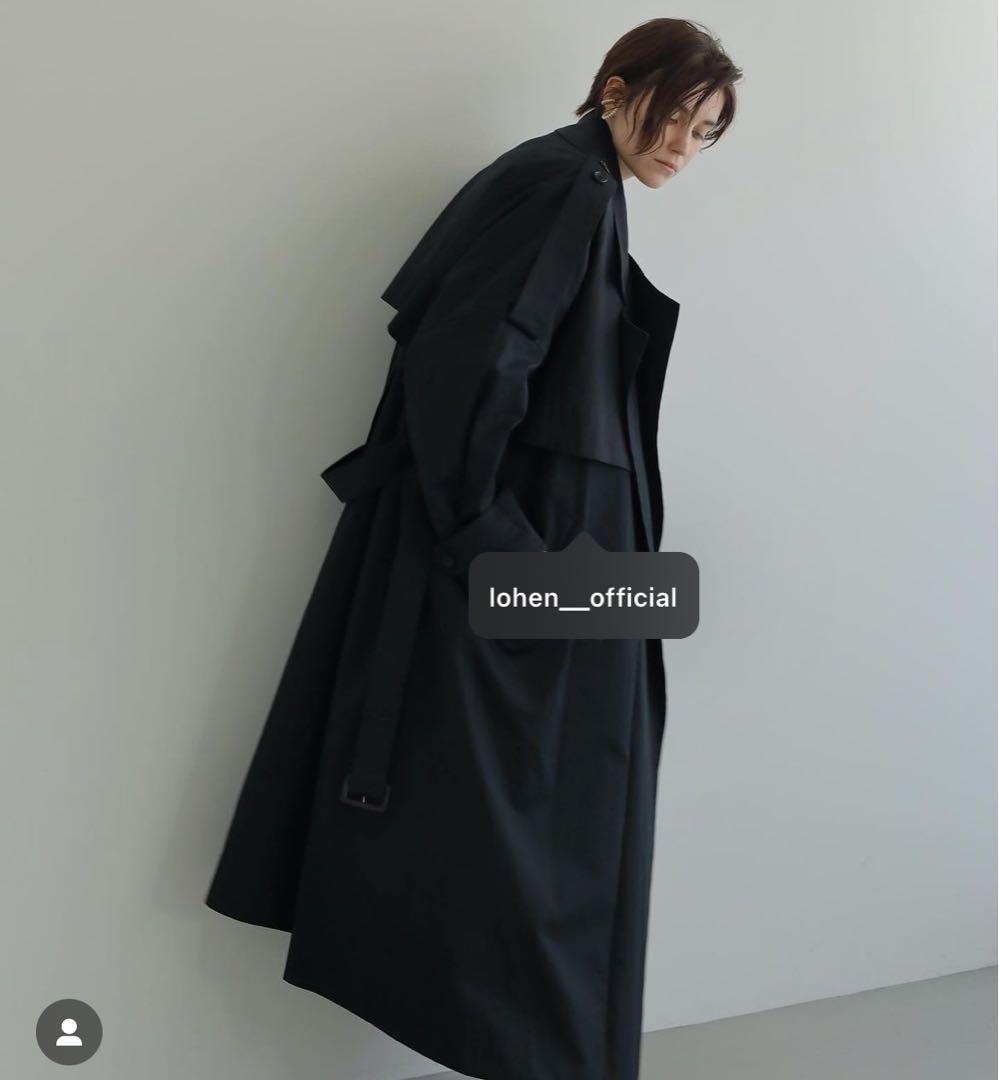 新品タグ付 LOHEN レイヤードラペルトレンチコート 38