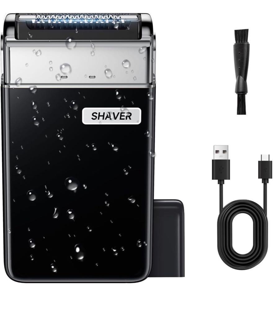電気シェーバー液晶画面 IPX7防水 Type C充電式