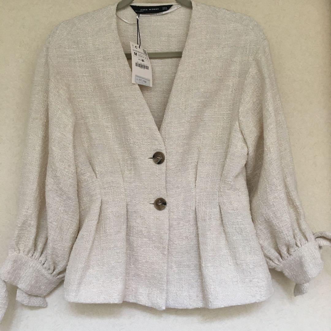 新品】ZARA ノーカラージャケット - メルカリ 新品】ZARA ノーカラージャケット - メルカリ