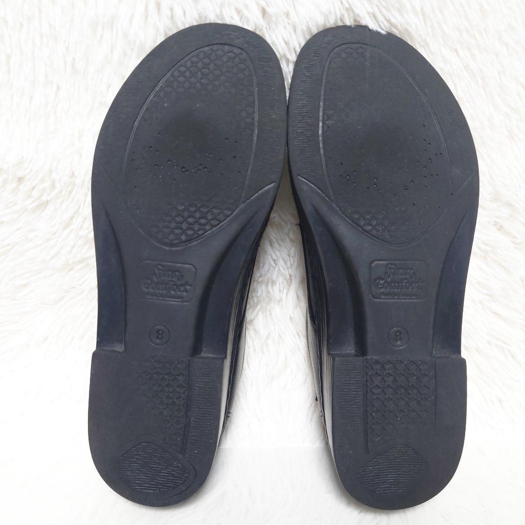 Finn Comfort ドイツ製 メンズ 本革レザーシューズ ブラック 8