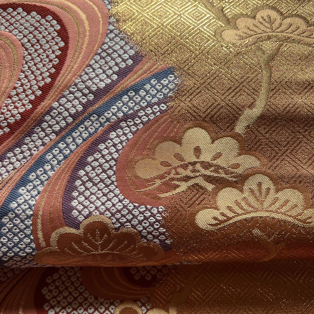 美品】二部式 付け帯 観世水松寿文 袋帯 二重太鼓 フォーマル