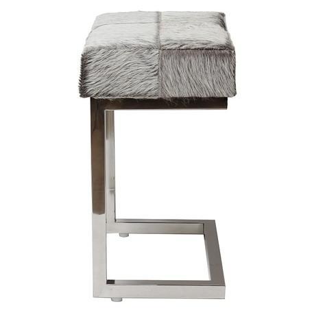 13230円 【正規品直輸入】 シルバー脚にグレーのシンプルお洒落なスツール