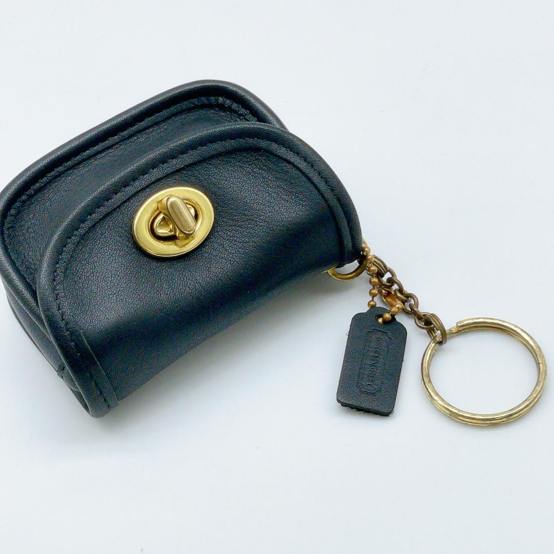 COACH オールドコーチ コインケース 小銭入れ リュック ターンロック オールドコーチ 希少コインケース ターンロック ネイビー 美品