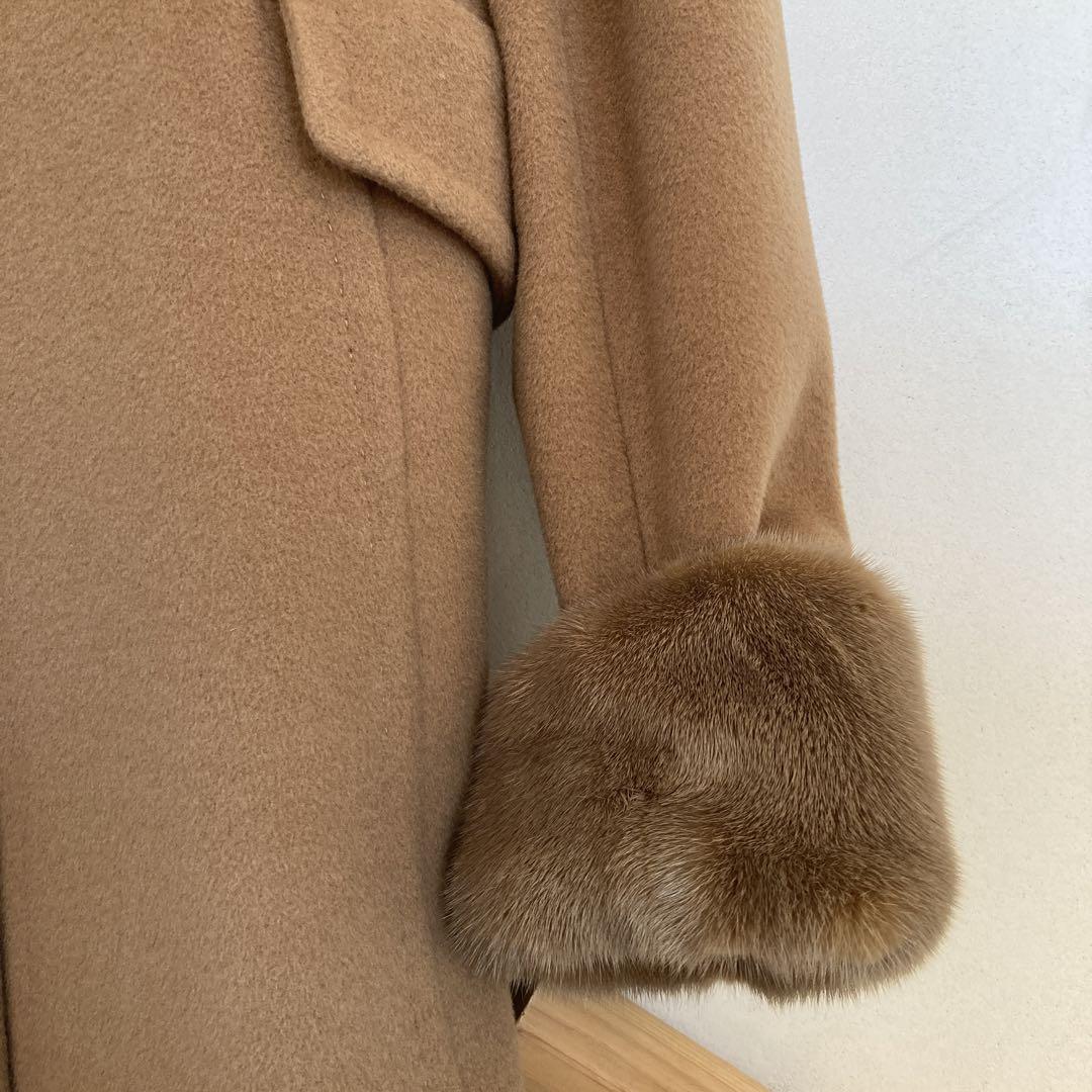 SALOTTO コート⭐️毛皮ミンク　キャメル色　定価20万！