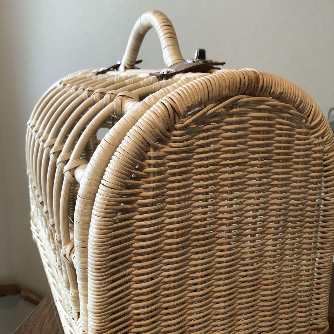 【美品】小動物用キャリーバッグ　可愛い籐のかご