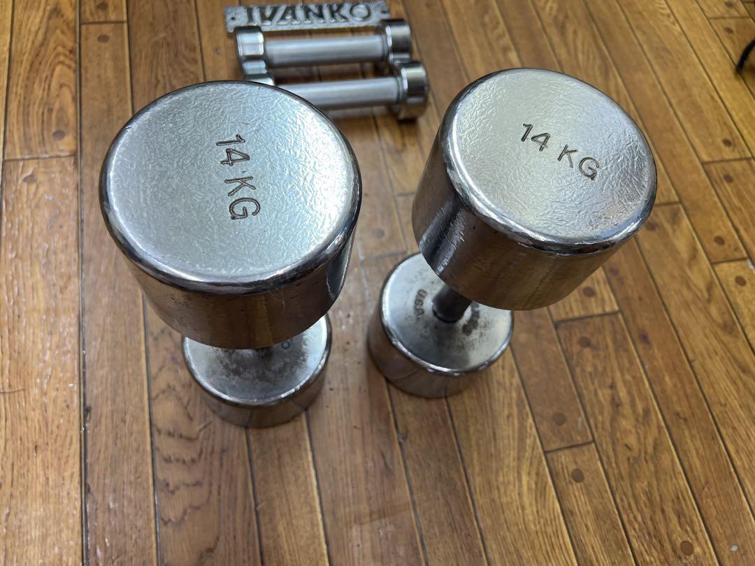 ivanko 18kg2本、14kg2本、2kg2本、金属プレート　引き取り限定